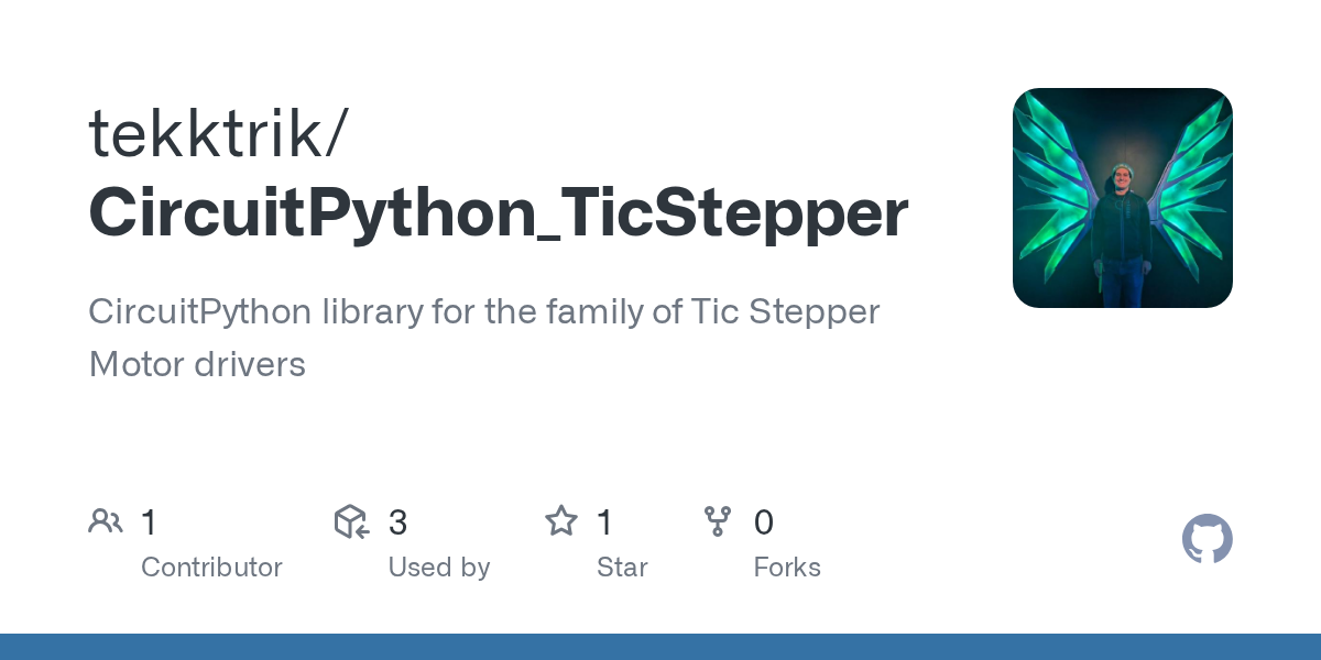 Image summary statistics for CircuitPython_TicStepper
